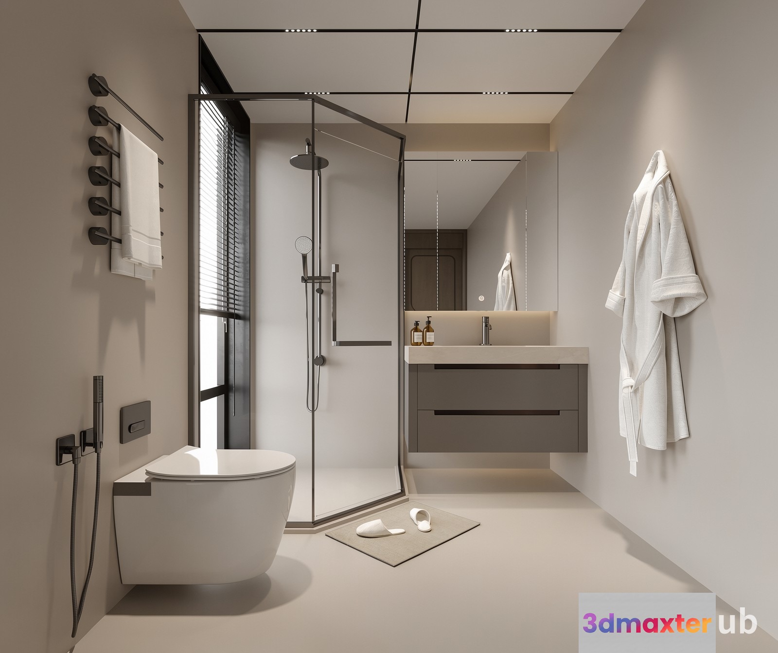 Modern Bathroom Design 3D Model - 19893 - VRAY Render