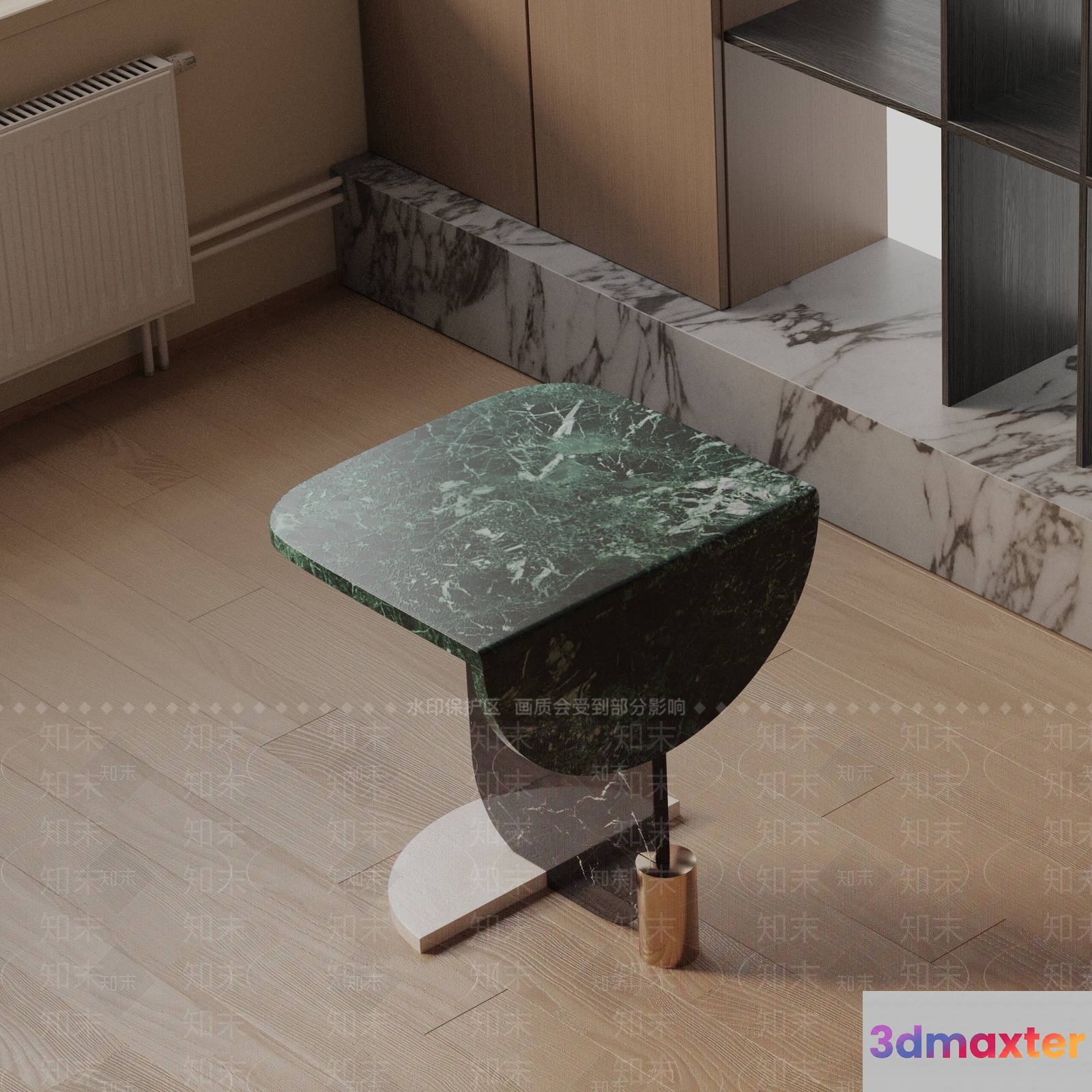 Modern Marble Side Table 3D Model - 7323 - VRAY Render