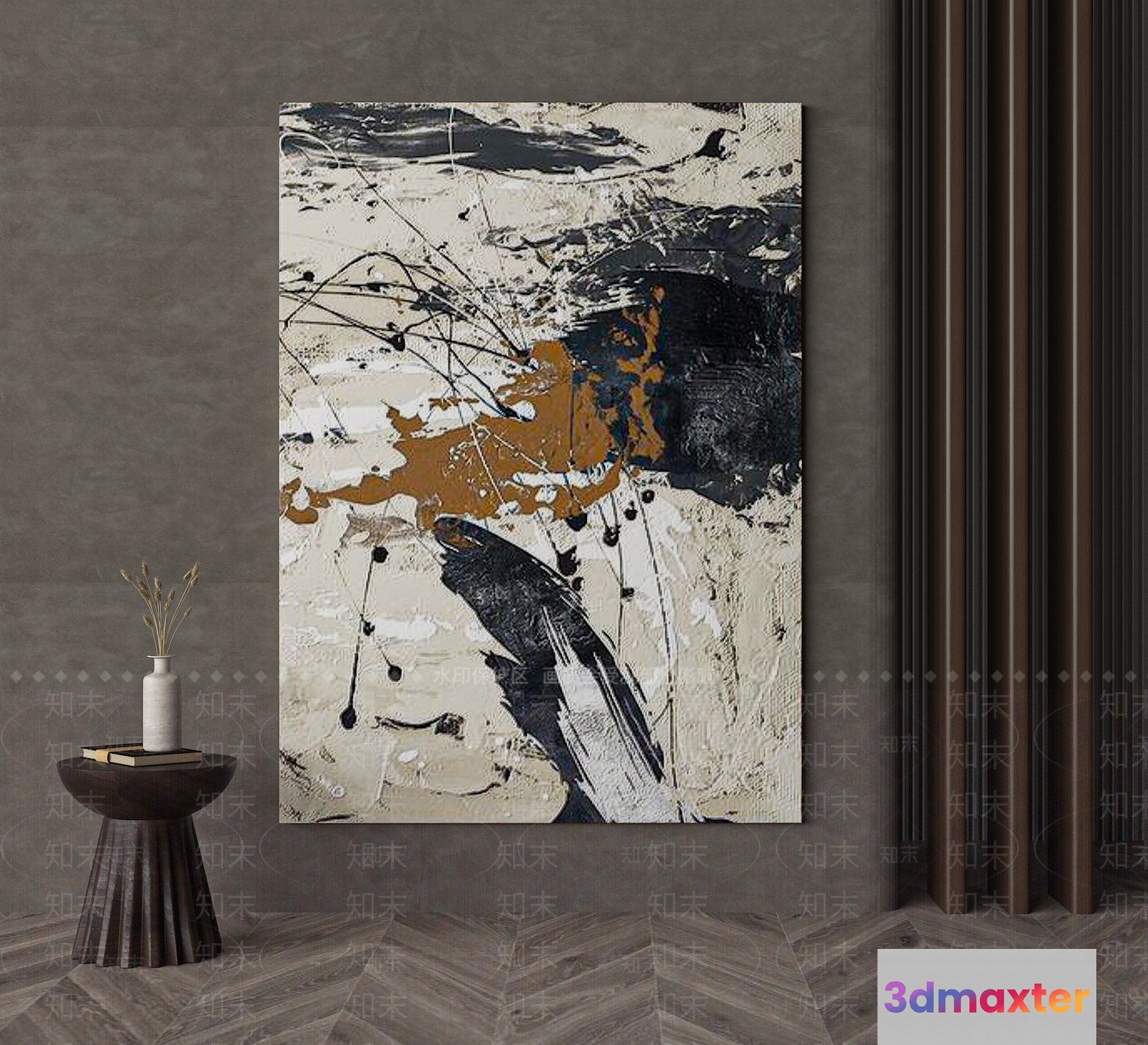 Modern Abstract Painting 3D Model - 3171 - VRAY Render