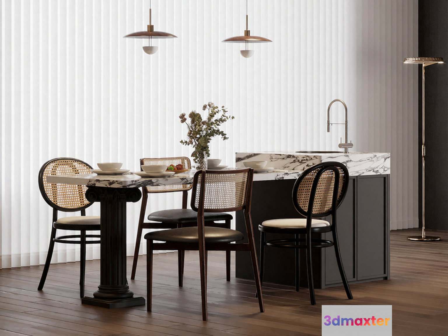 Modern Kitchen Table 3D Model - 16276 - VRAY Render