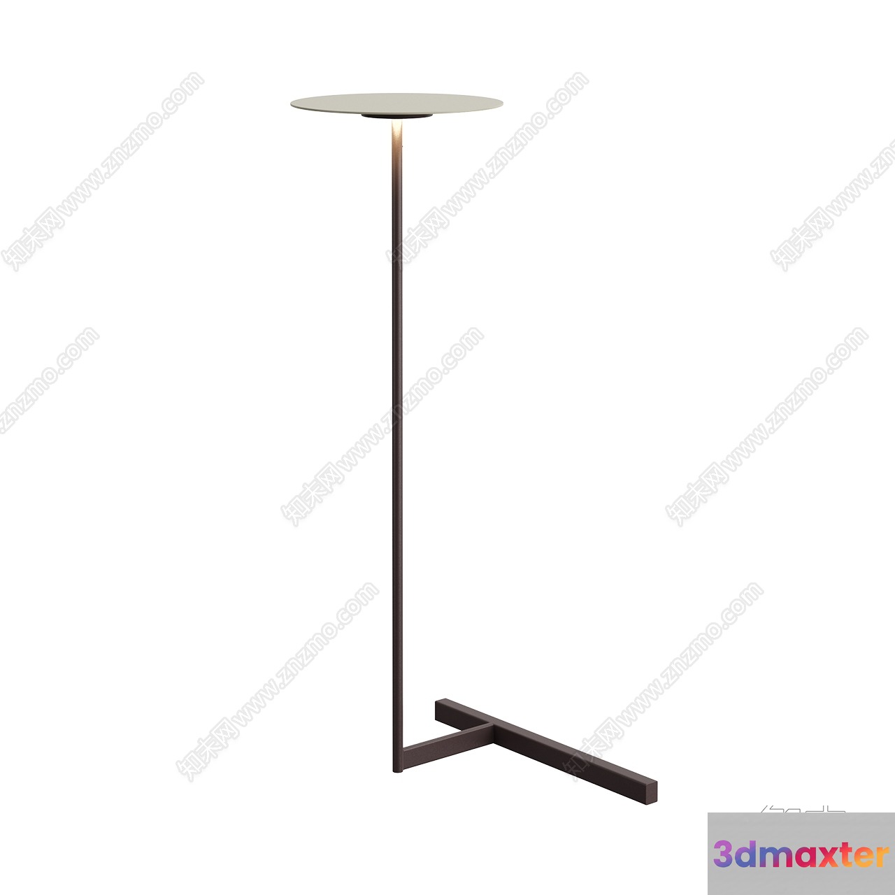 A Tall Floor Lamp With A Flat Round Top 3D Model - 21691 - VRAY Render