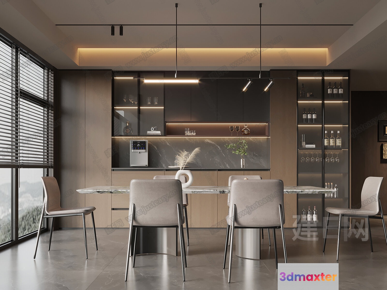 Modern Dining Room 3D Model - 1577 - VRAY Render