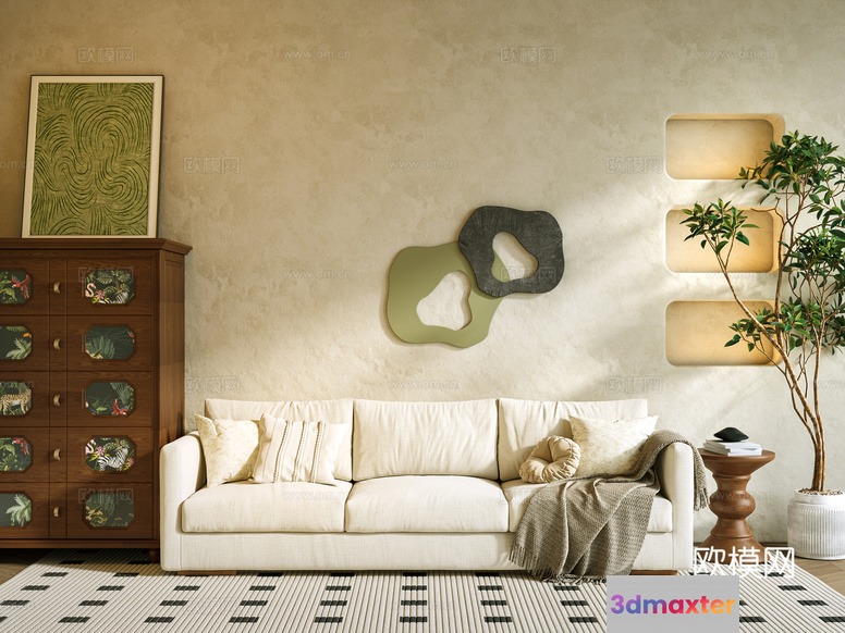 Cozy Living Room 3D Model - 14535 - CORONA Render