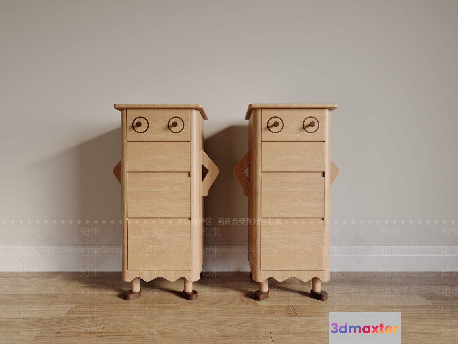 Wooden Dressers With Eyes 3D Model - 16937 - VRAY Render