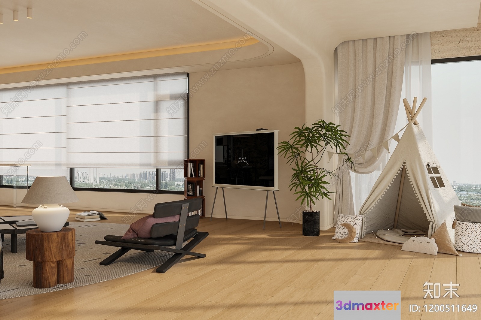 Modern Living Room 3D Model - 10275 - VRAY Render