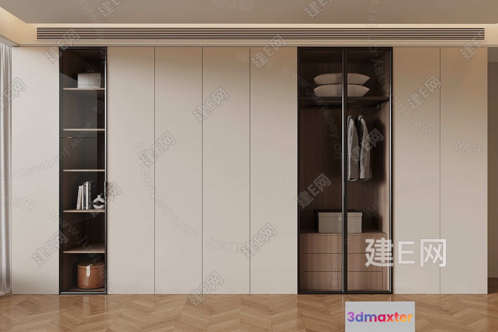Modern Sliding Doors 3D Model - 12402 - VRAY Render