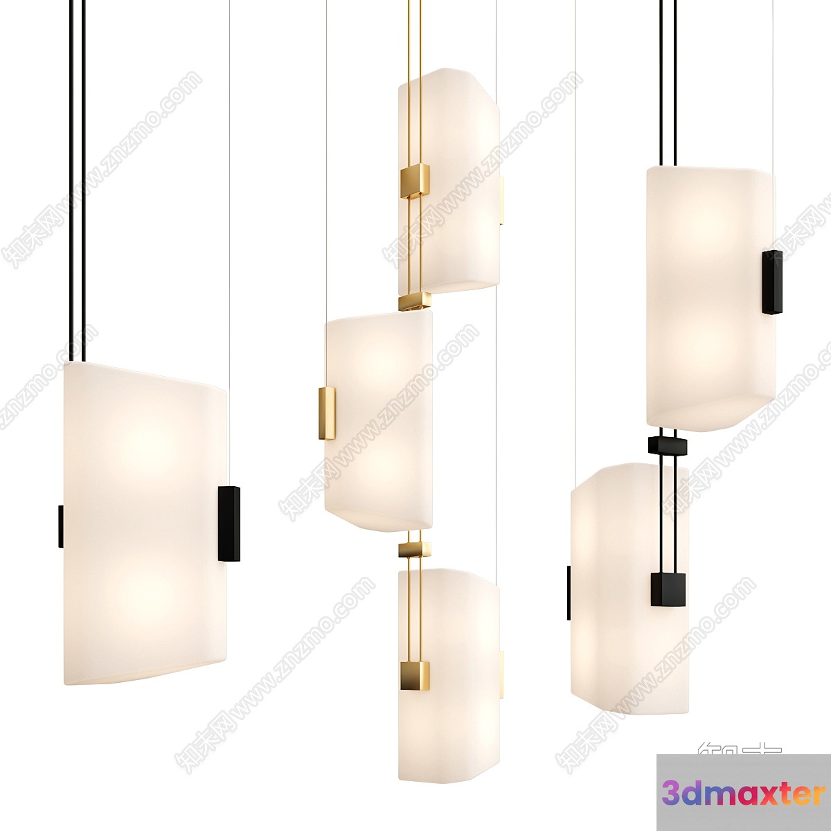 Gold Light Fixture 3D Model - 22390 - VRAY Render