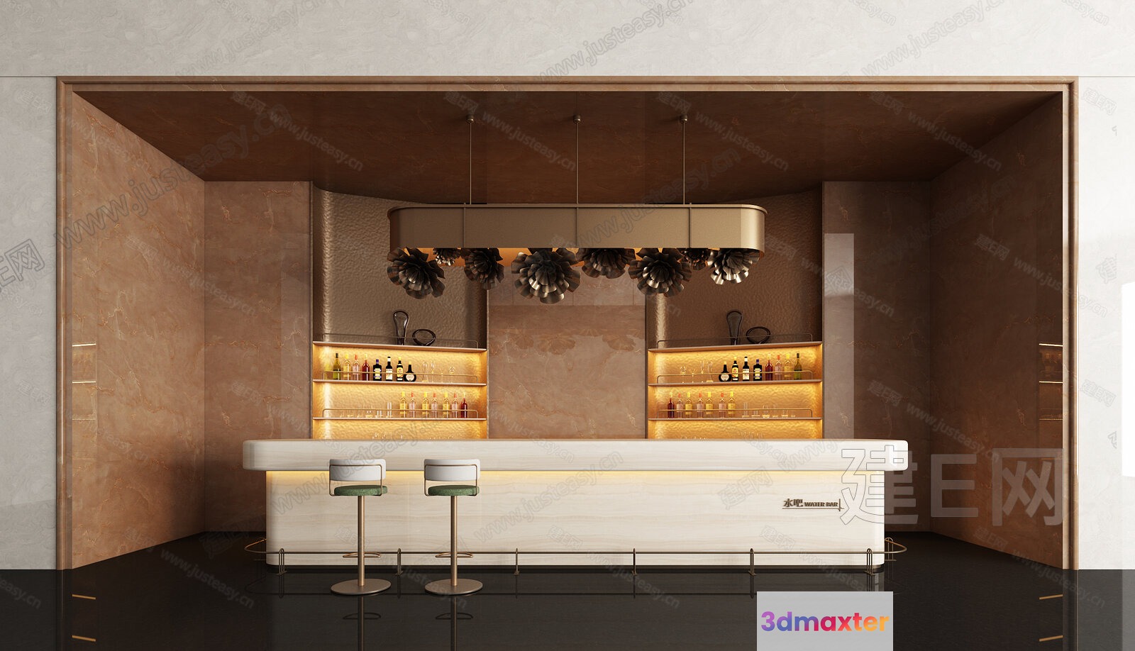 Modern Bar Setup 3D Model - 6065 - VRAY Render