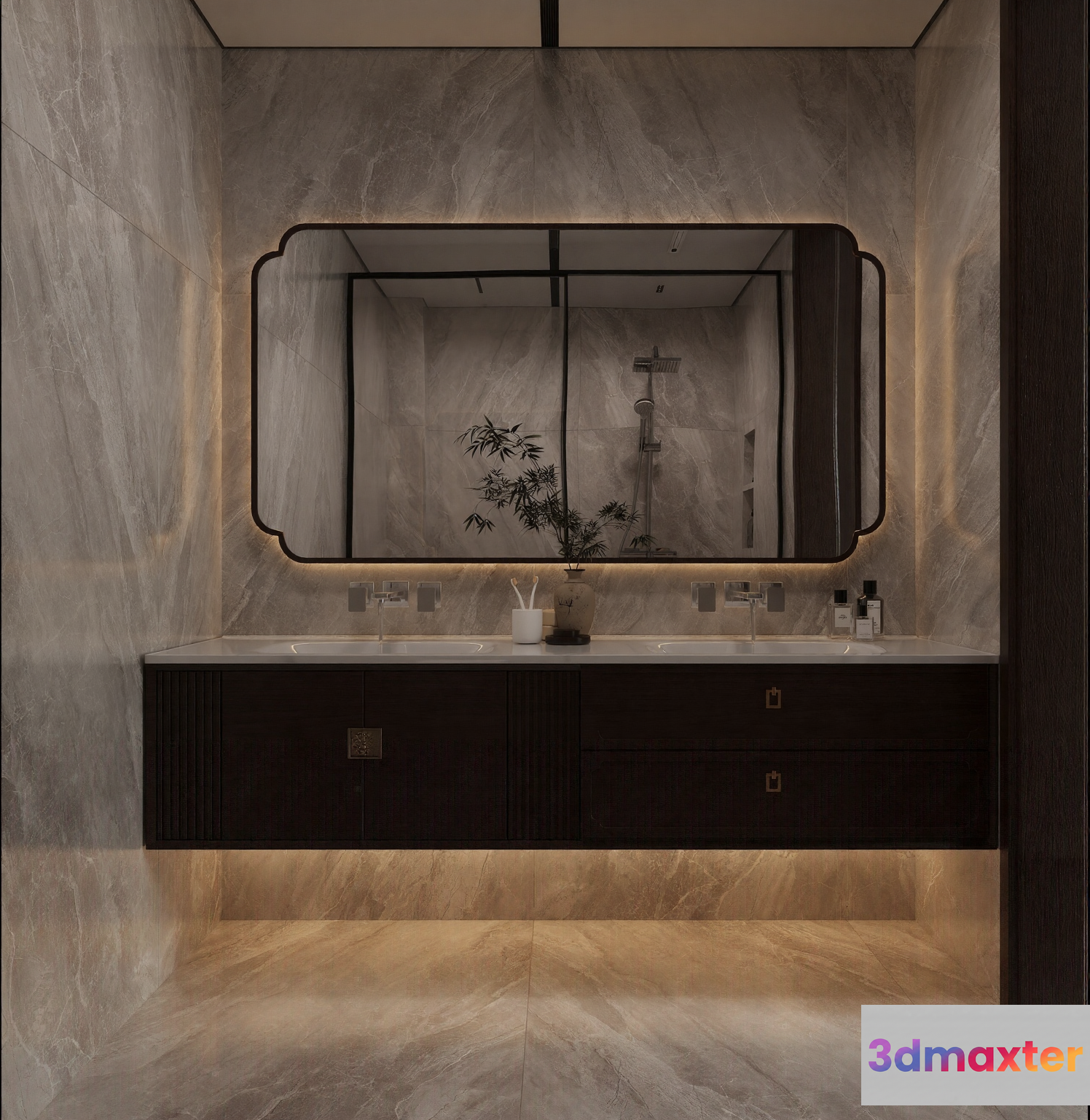 A Modern Bathroom Vanity 3D Model - 7945 - CORONA Render