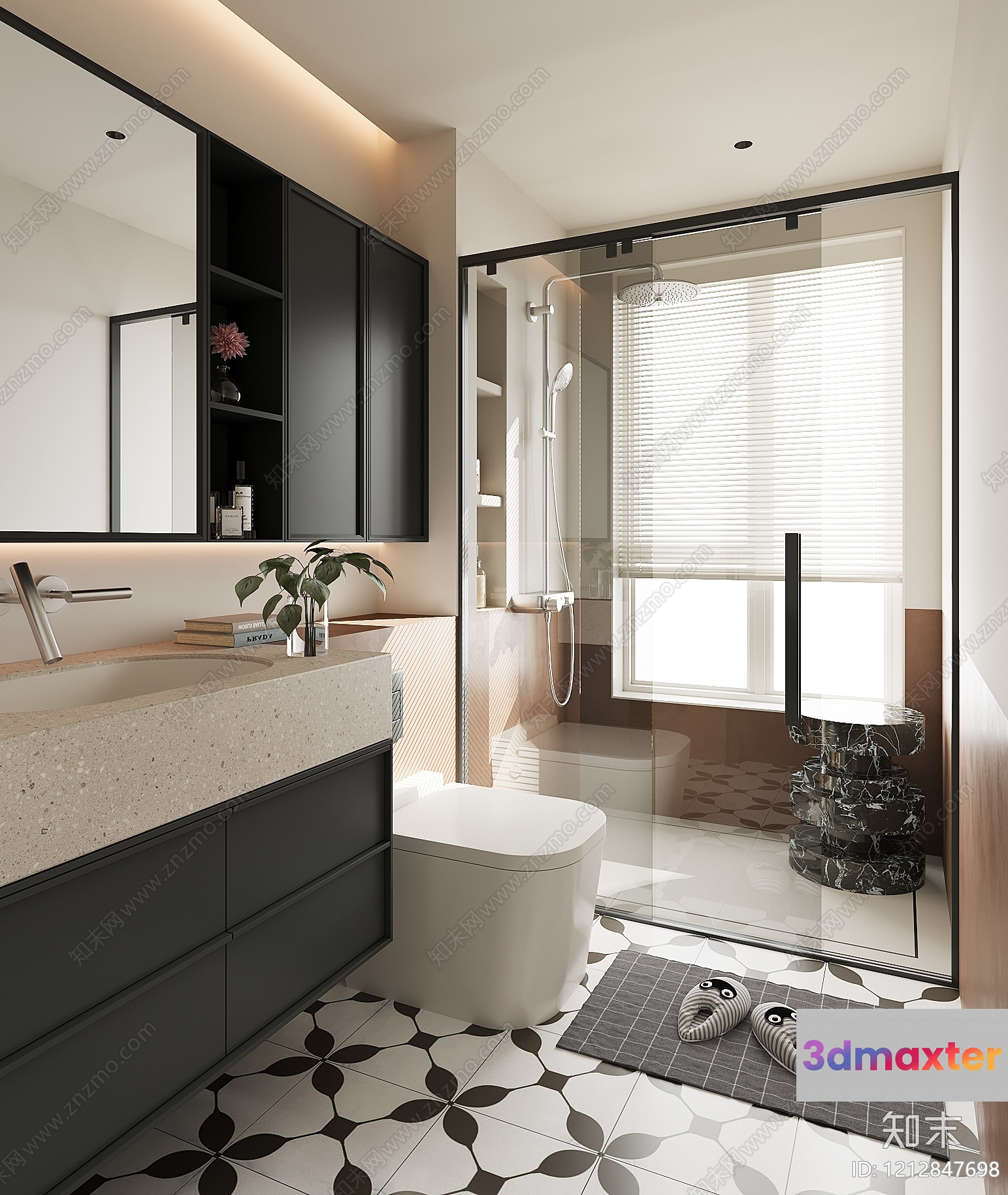 Modern Bathroom 3D Model - 4440 - VRAY Render