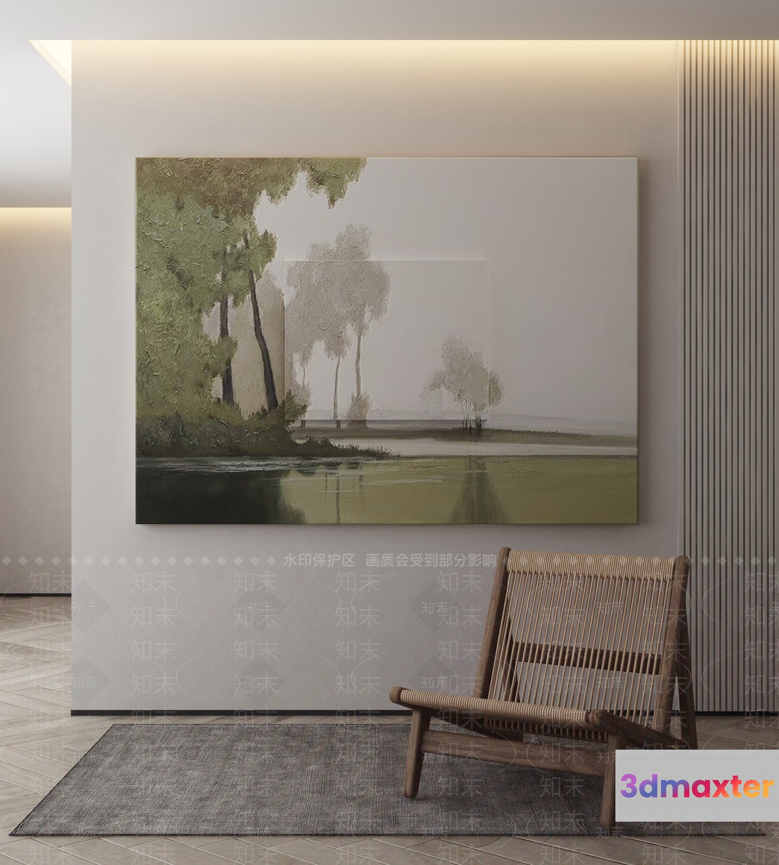 Modern Living Room 3D Model - 17131 - VRAY Render