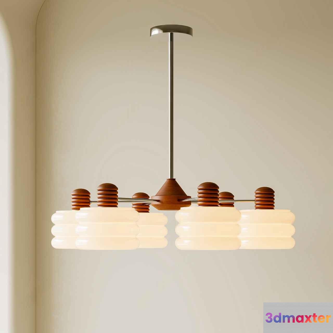 Light Fixture With Brown Accents 3D Model - 6535 - VRAY Render
