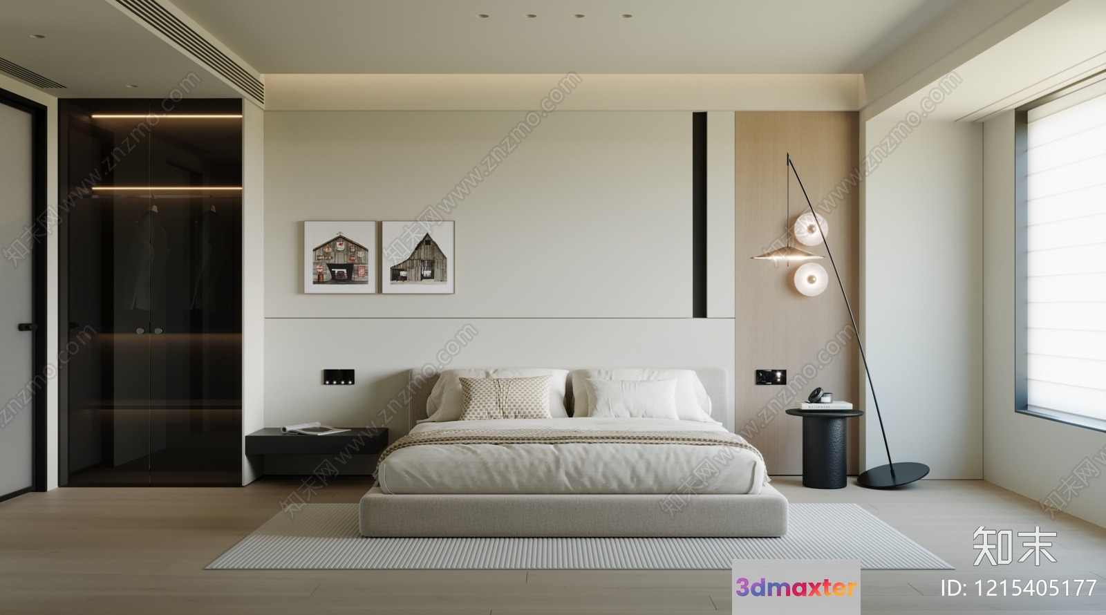 Modern Bedroom Interior 3D Model - 16997 - VRAY Render