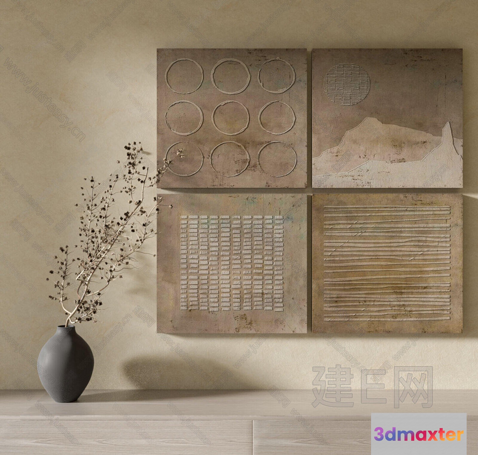 Abstract Art Piece 3D Model - 2197 - VRAY Render