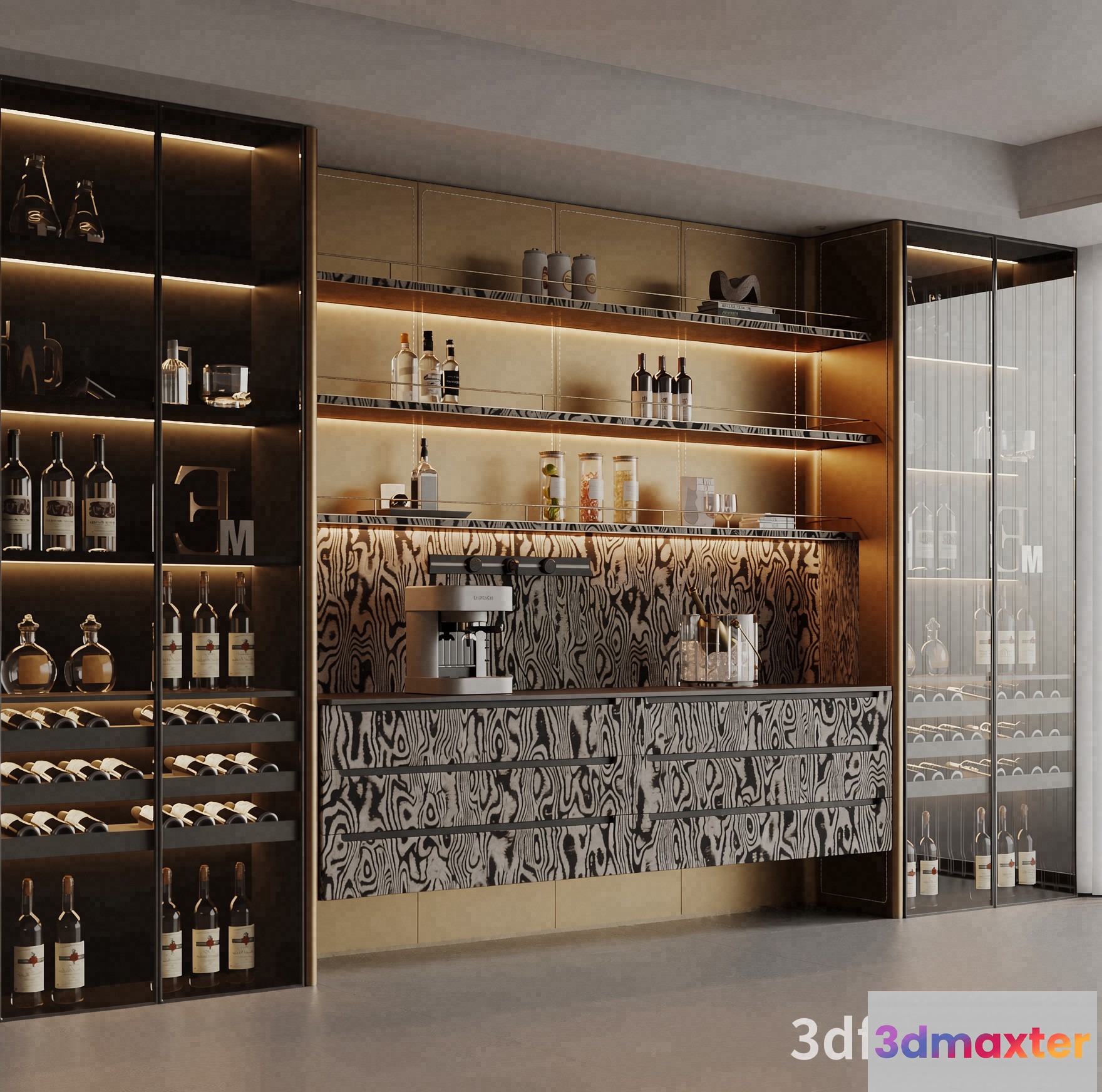 Modern Bar Area 3D Model - 21793 - VRAY Render