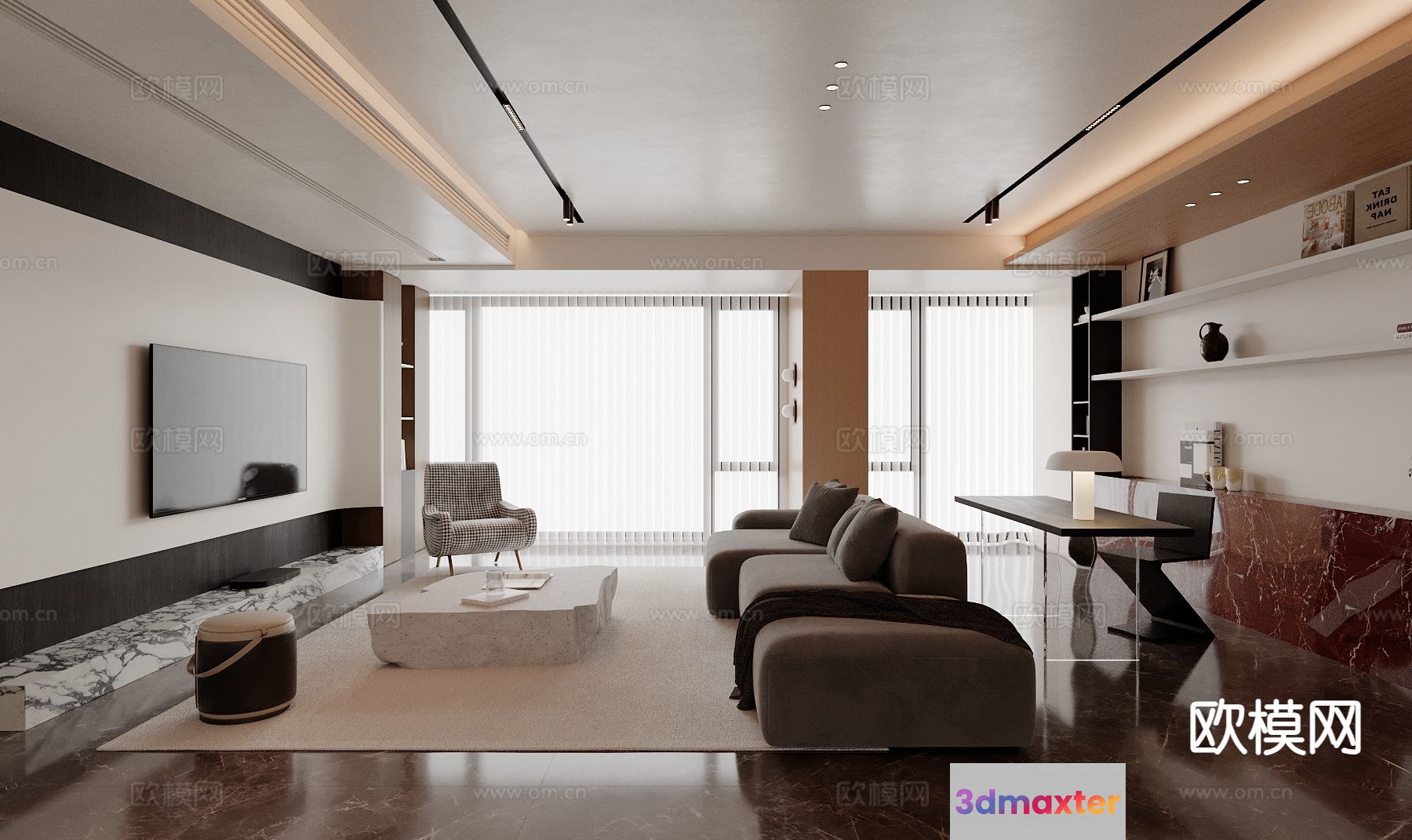 Modern Living Room 3D Model - 17023 - CORONA Render