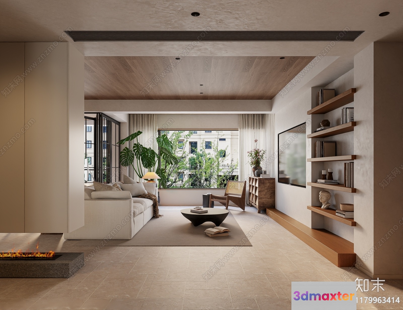 Modern Living Room 3D Model - 504 - VRAY Render
