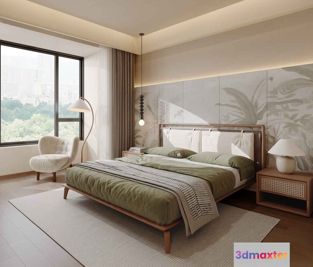 Cozy Modern Bedroom 3D Model - 4969 - VRAY Render