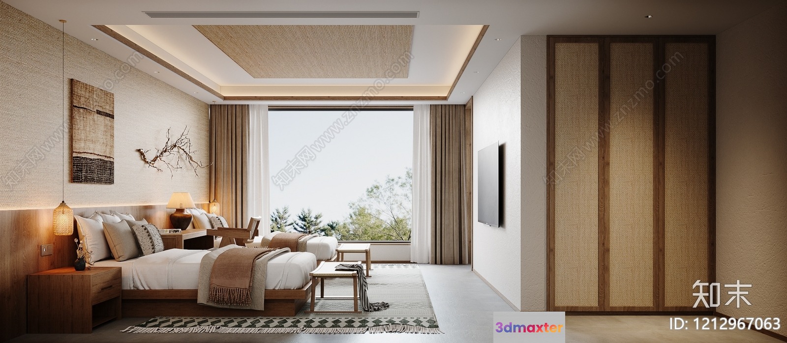 Cozy Bedroom 3D Model - 2034 - VRAY Render