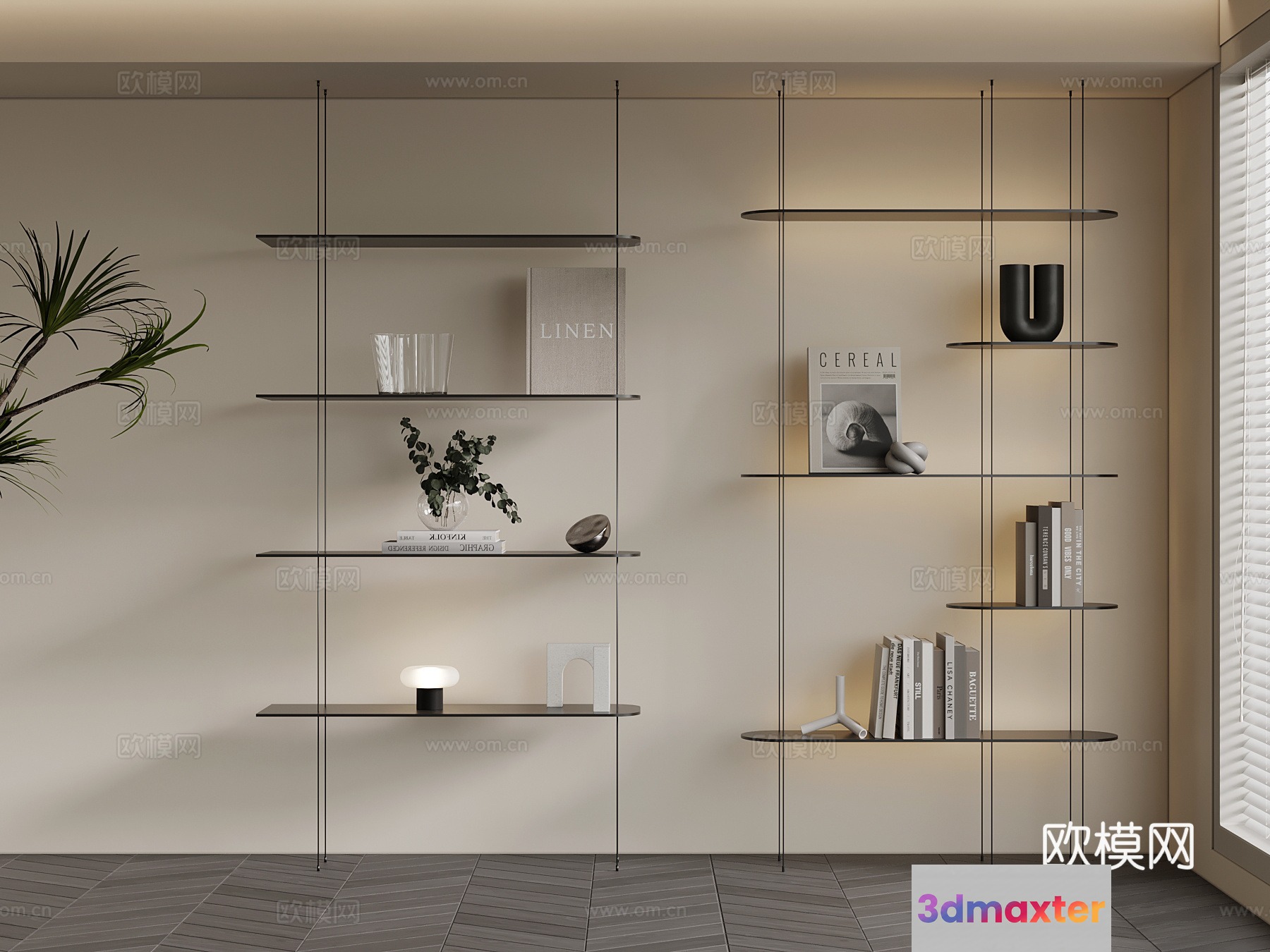 Modern Shelving Unit 3D Model - 14351 - VRAY Render