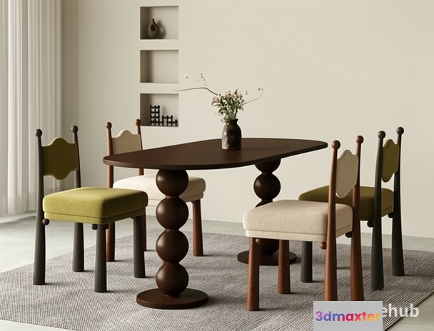 Modern Dining Room 3D Model - 23523 - VRAY Render