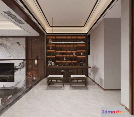 Modern Living Room 3D Model - 23360 - CORONA Render