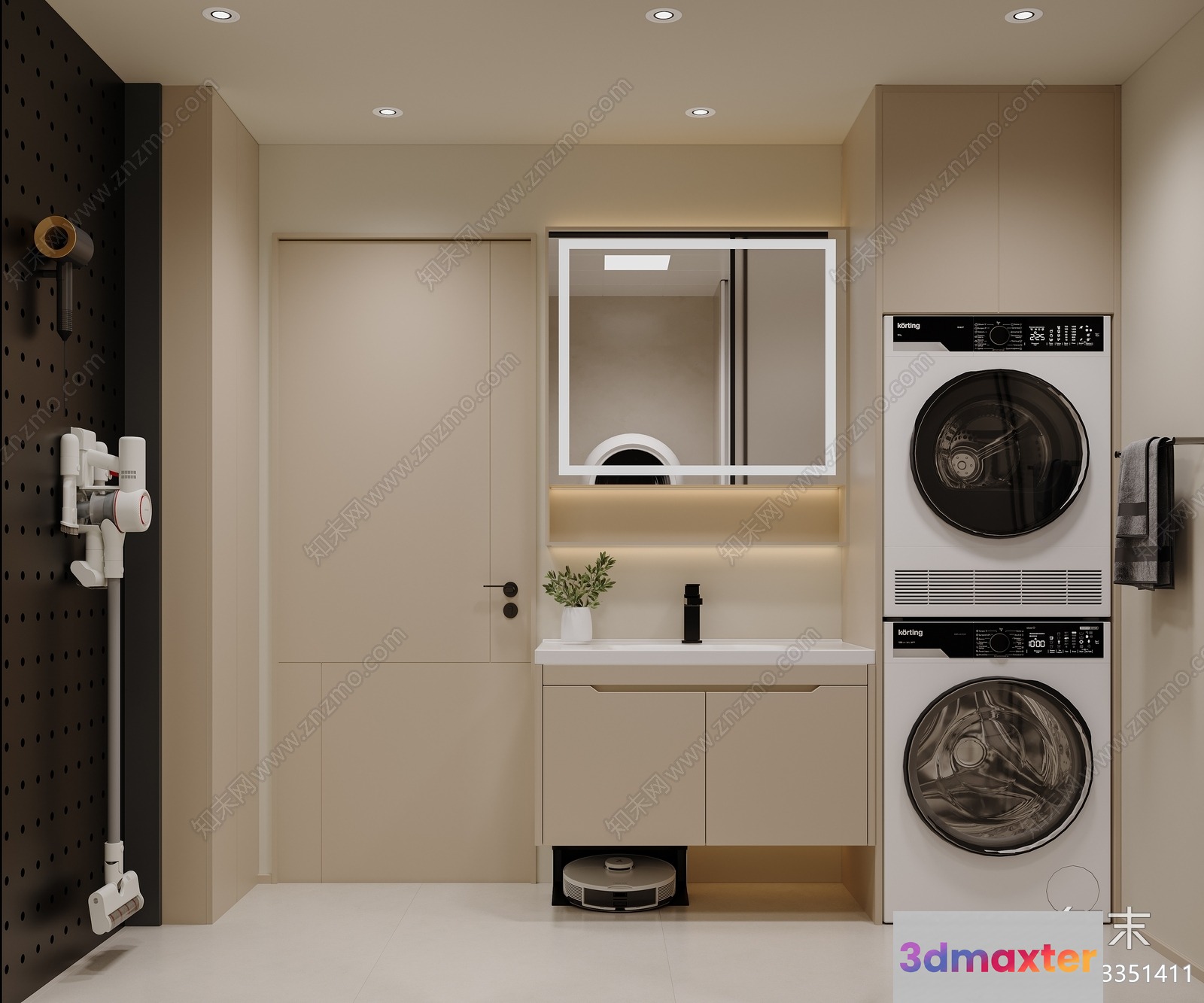 Modern Laundry Room 3D Model - 17828 - CORONA Render