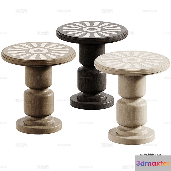 Wooden Stools 3D Model - 7982 - CORONA Render