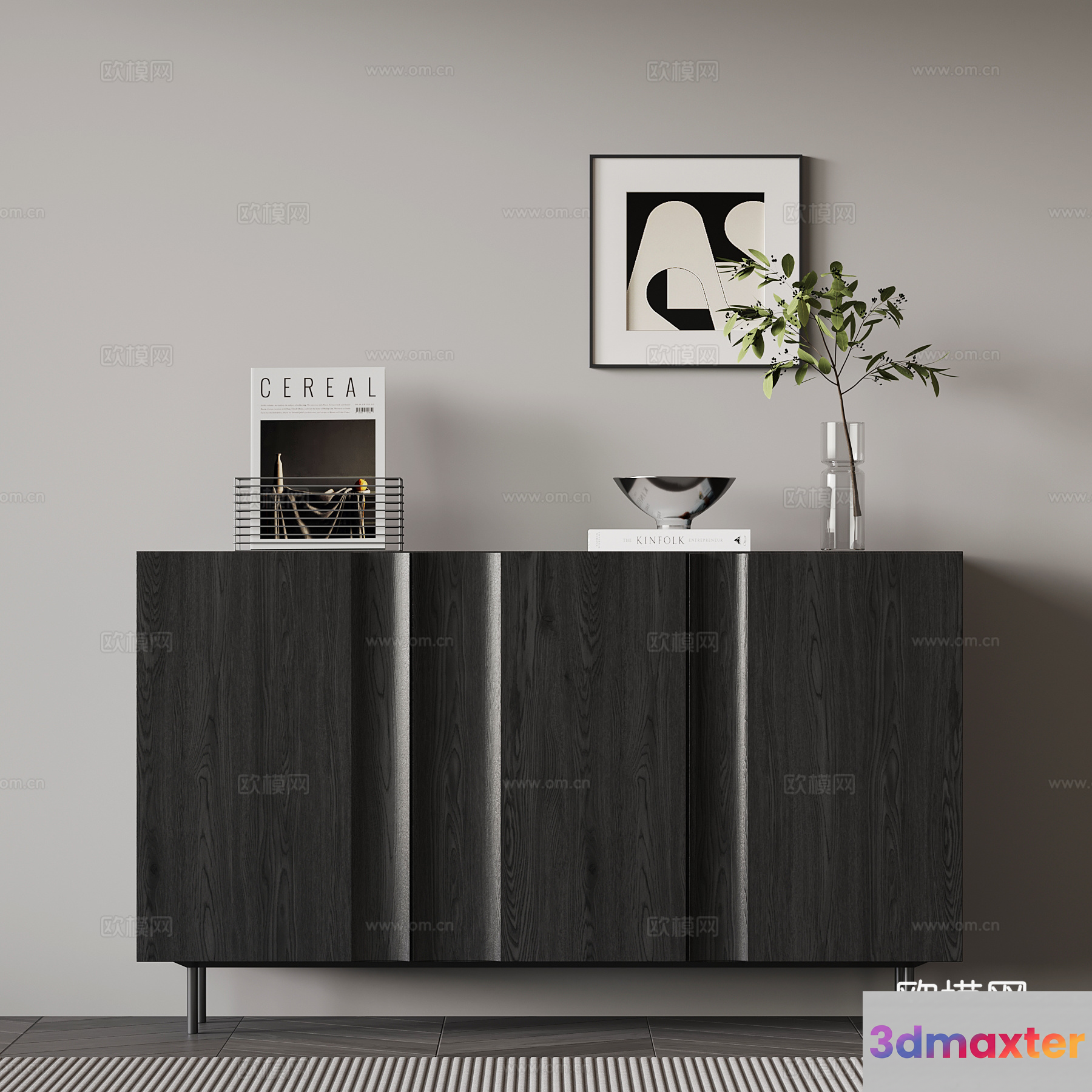 Modern Wooden Cabinet 3D Model - 1011 - VRAY Render