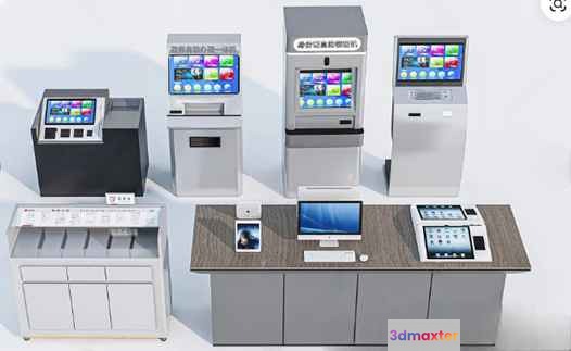 Office Workstations 3D Model - 6700 - VRAY Render