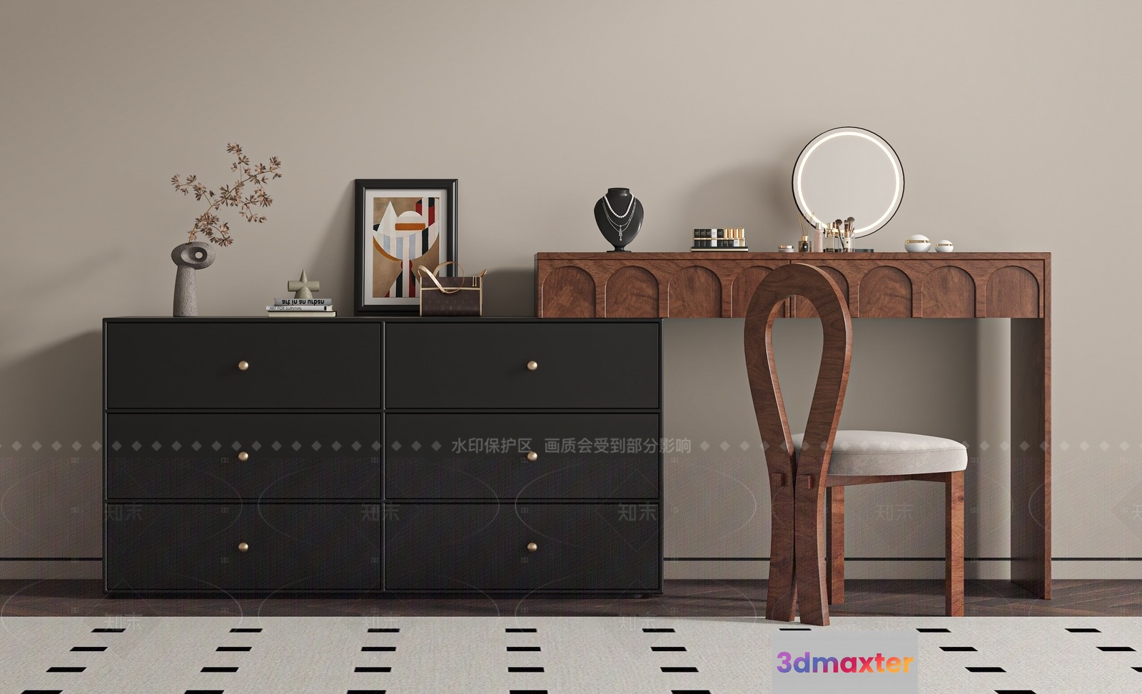 Modern Home Decor 3D Model - 4157 - VRAY Render