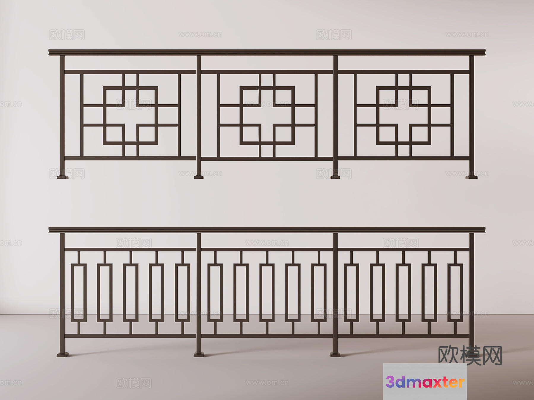 A Decorative Railing 3D Model - 20407 - VRAY Render