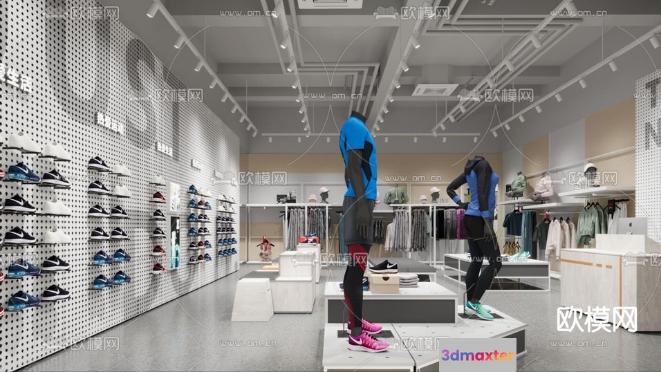 Modern Sports Store 3D Model - 7802 - VRAY Render