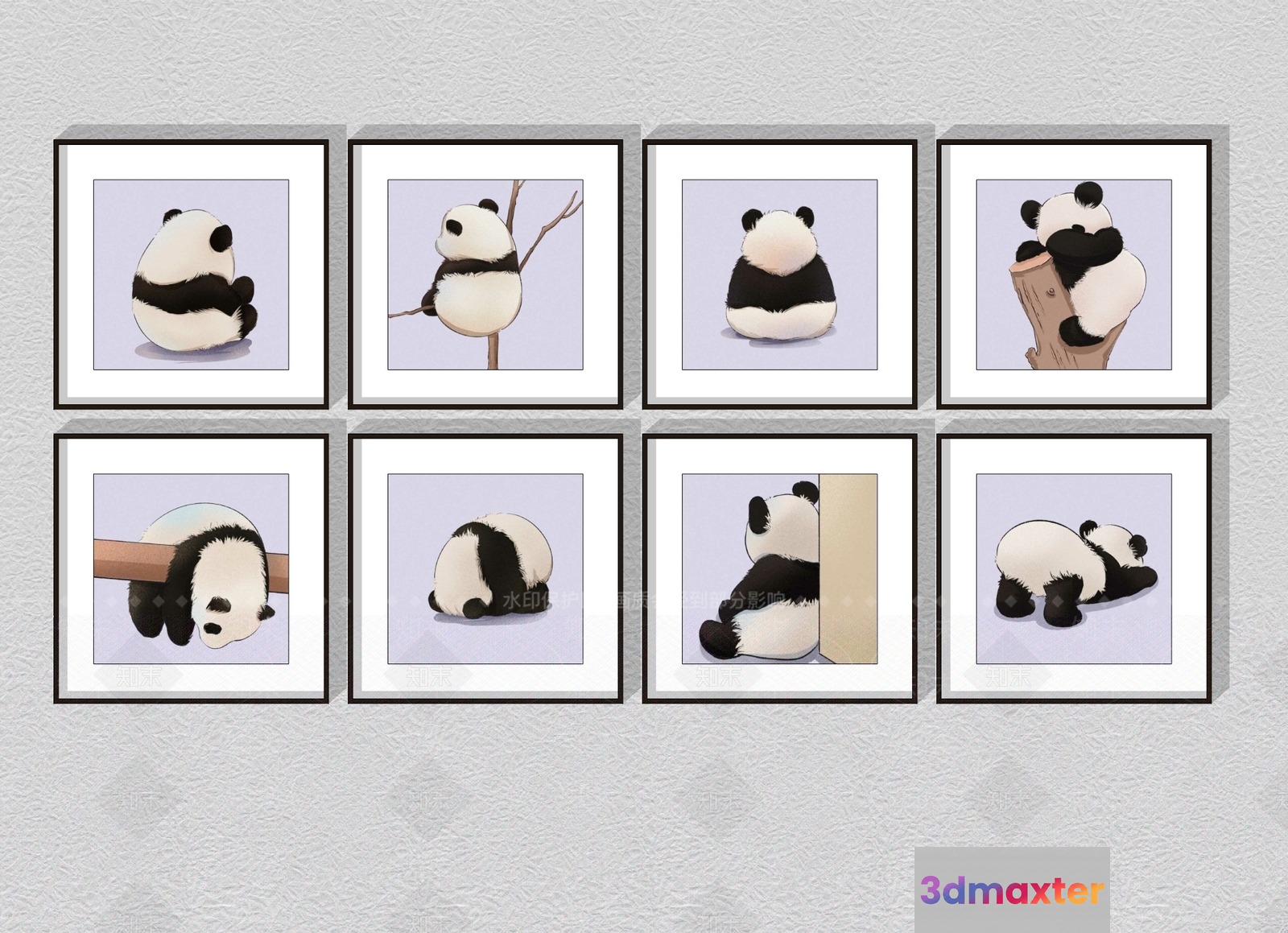 Black And White Panda Pictures 3D Model - 19809 - VRAY Render