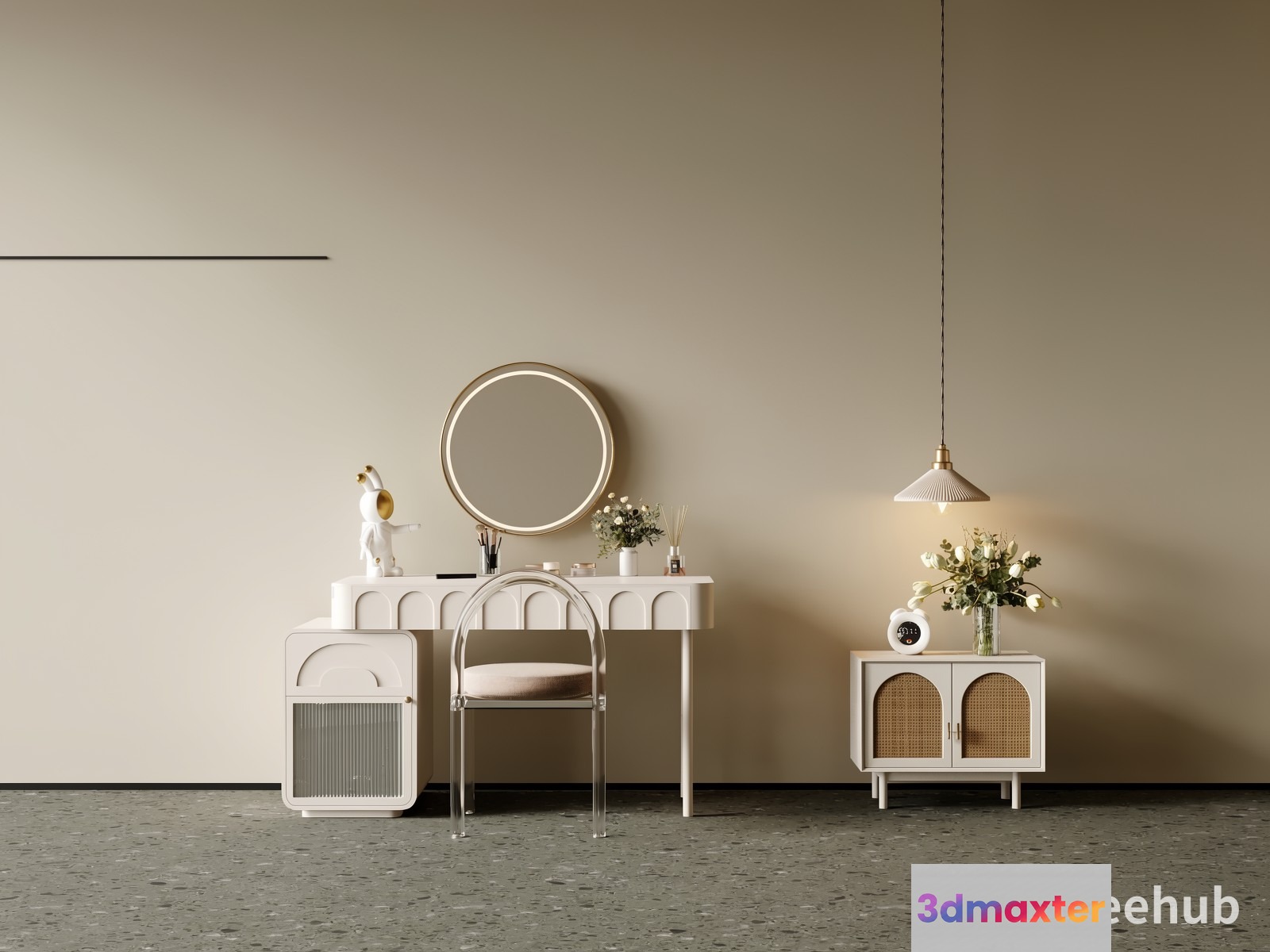 A Modern Dressing Table 3D Model - 23500 - VRAY Render