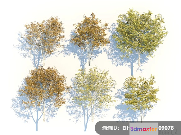A Collection Of Trees 3D Model - 4200 - VRAY Render