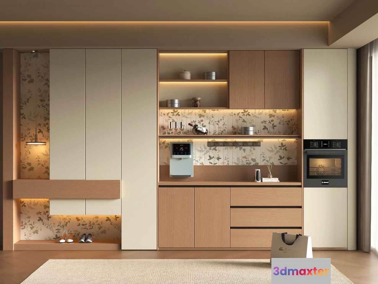 Modern Kitchen Cabinets 3D Model - 18566 - VRAY Render