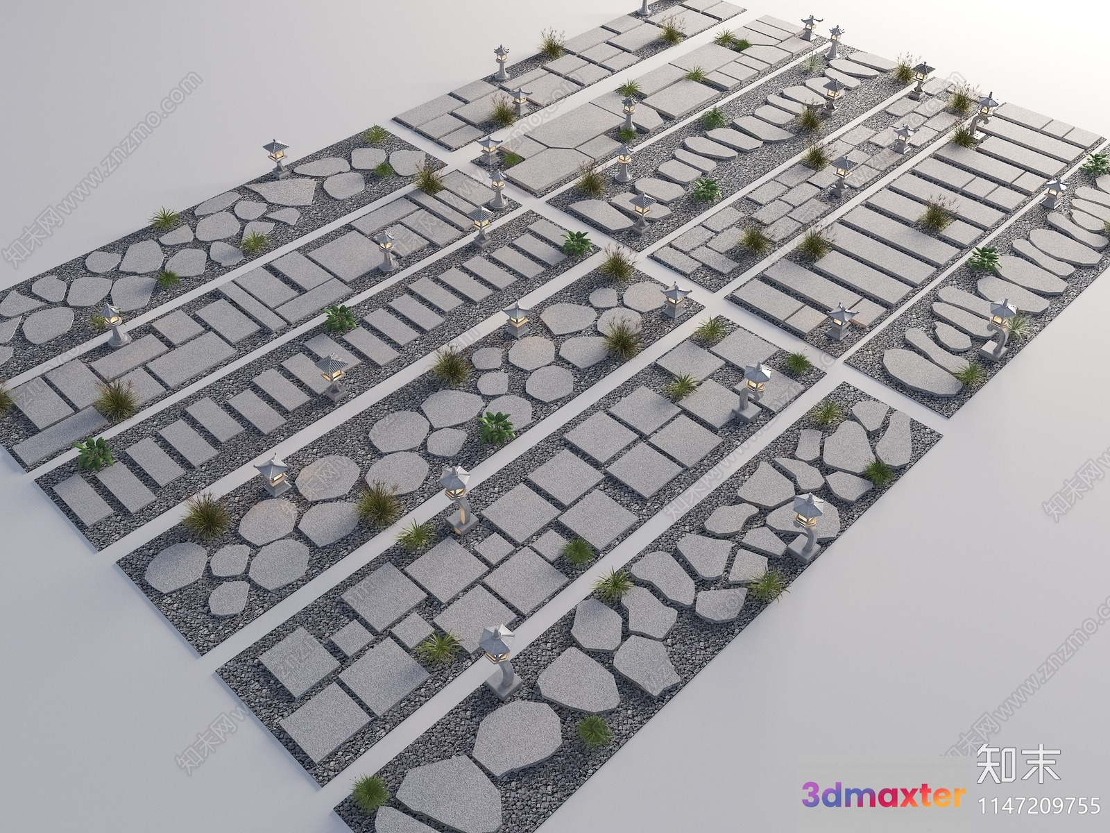 Modern Outdoor Garden Design 3D Model - 5451 - VRAY Render