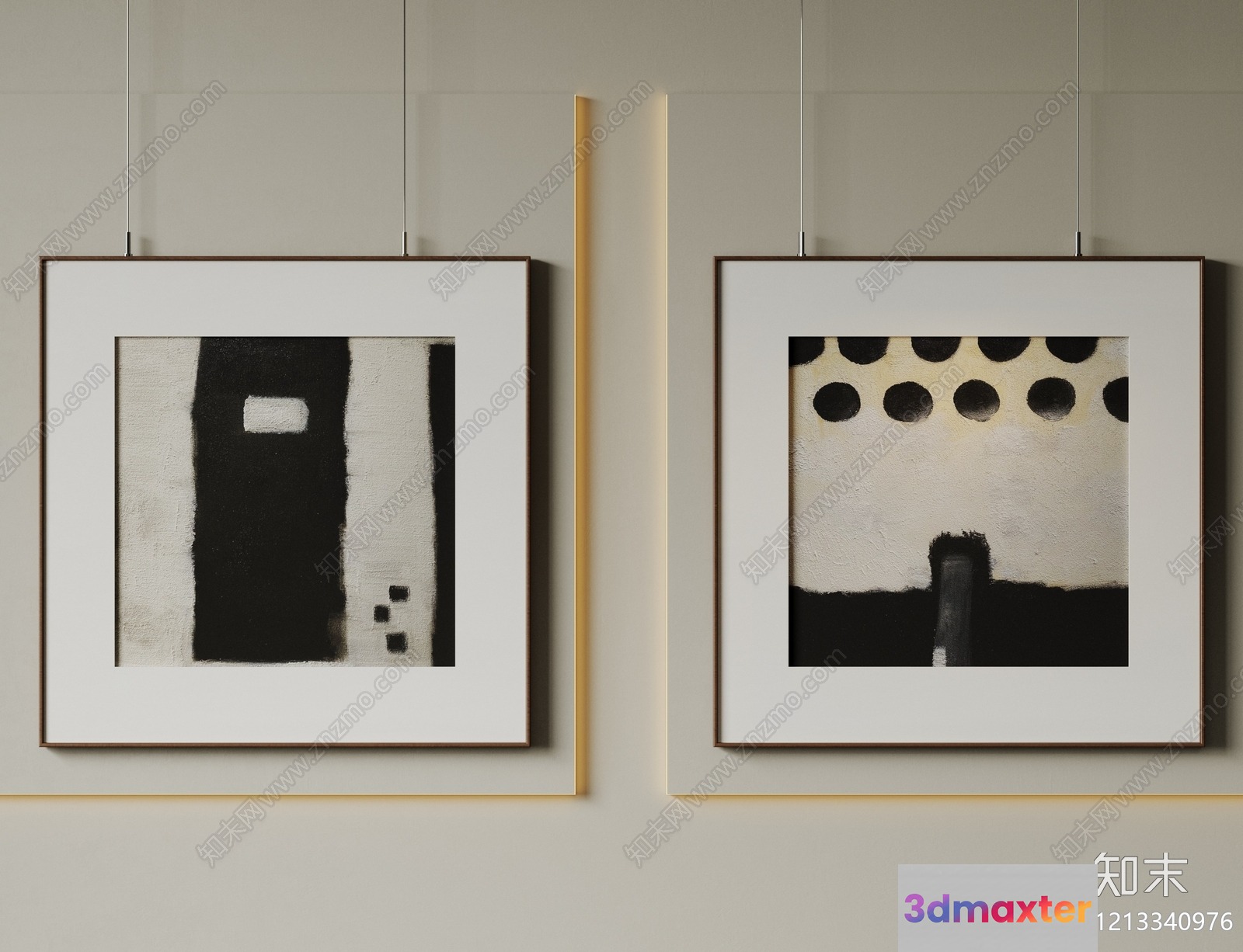Modern Abstract Art Pieces 3D Model - 22086 - VRAY Render