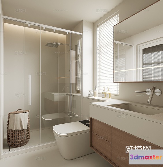 A Modern Bathroom 3D Model - 6774 - VRAY Render