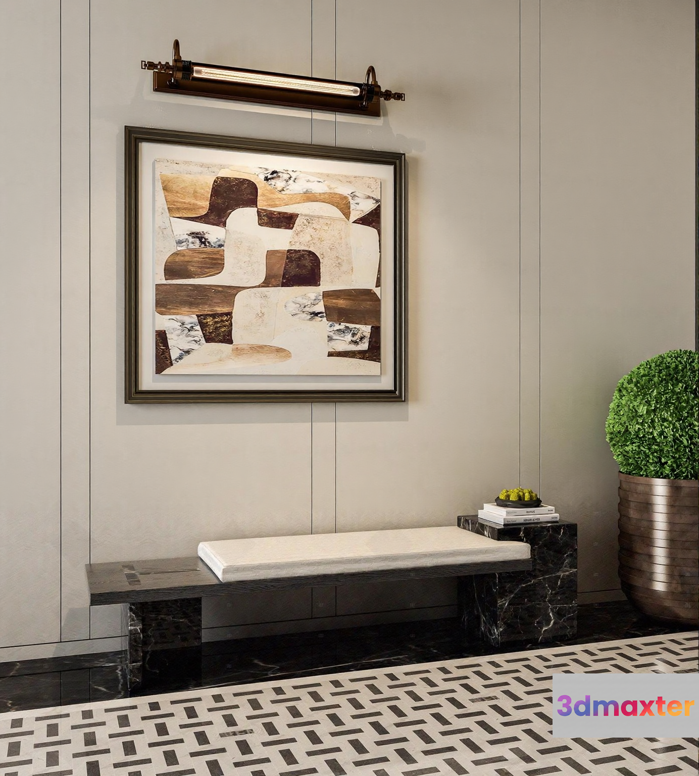 Modern Geometric Art 3D Model - 10919 - VRAY Render