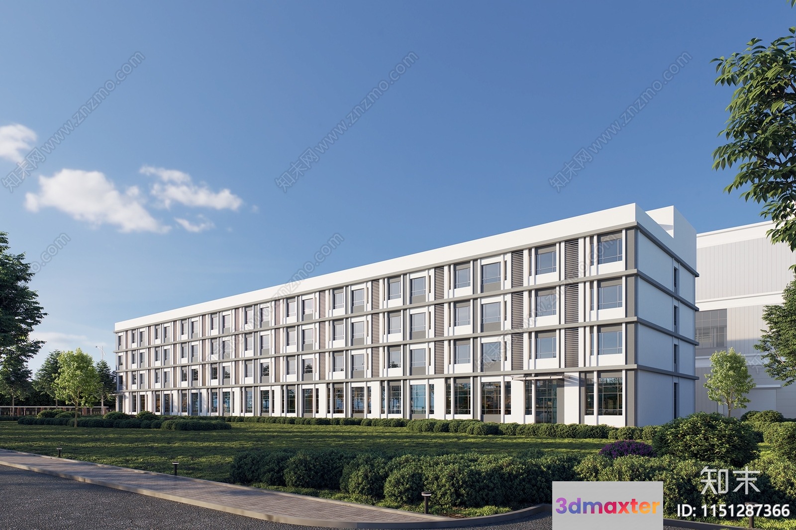 Modern Office Building 3D Model - 7493 - VRAY Render