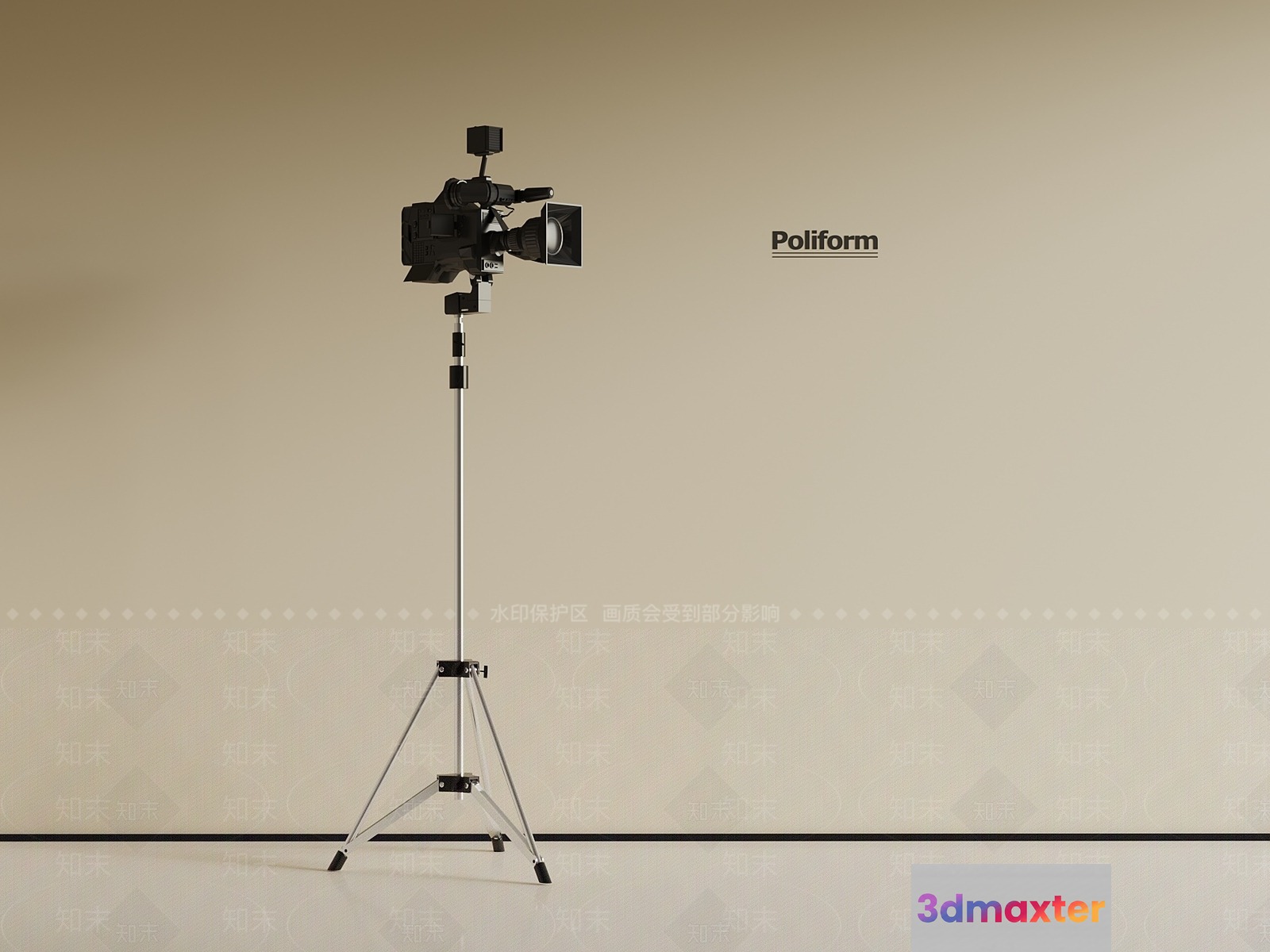 A Camera On A Tripod 3D Model - 8488 - VRAY Render