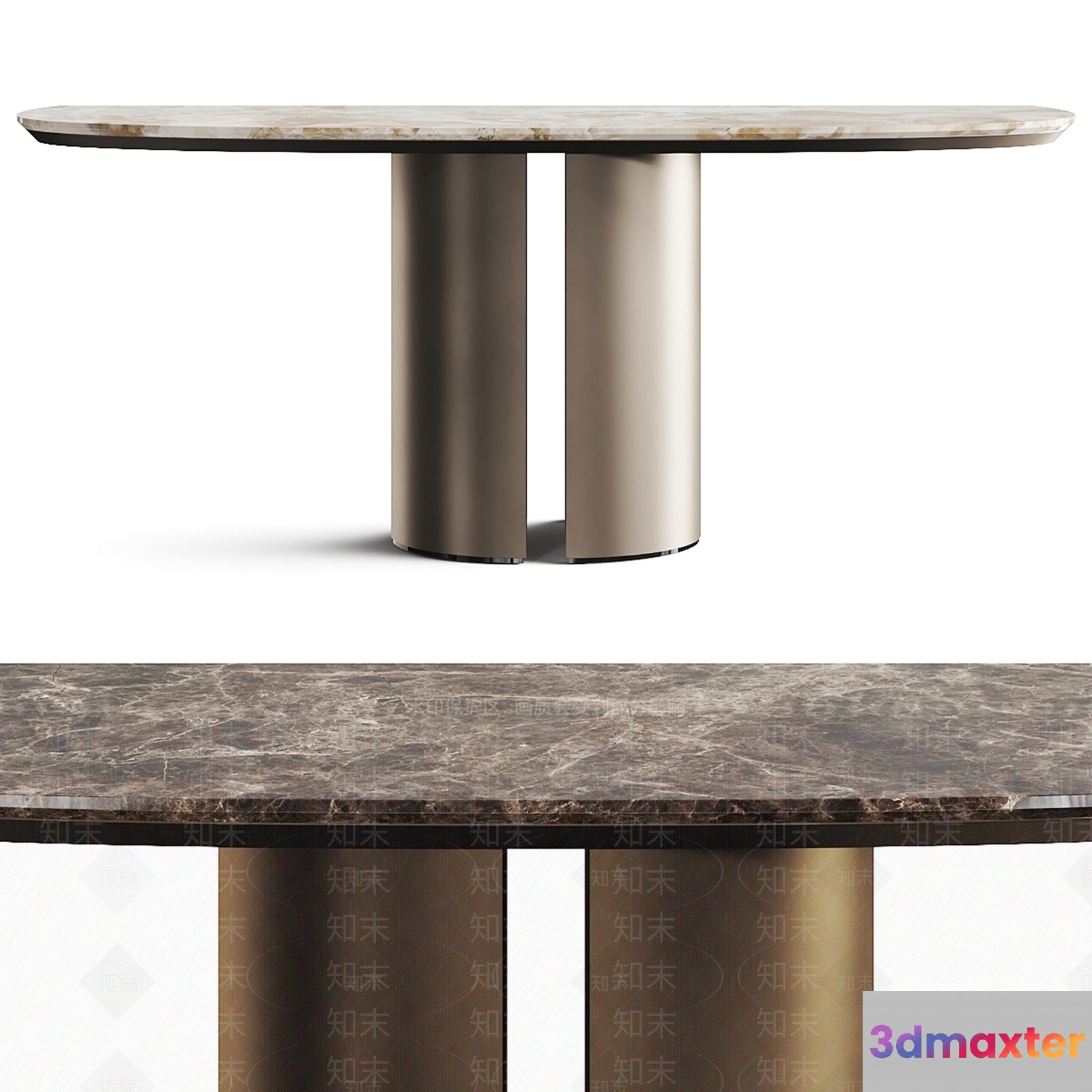 Modern Marble Table 3D Model - 16515 - VRAY Render