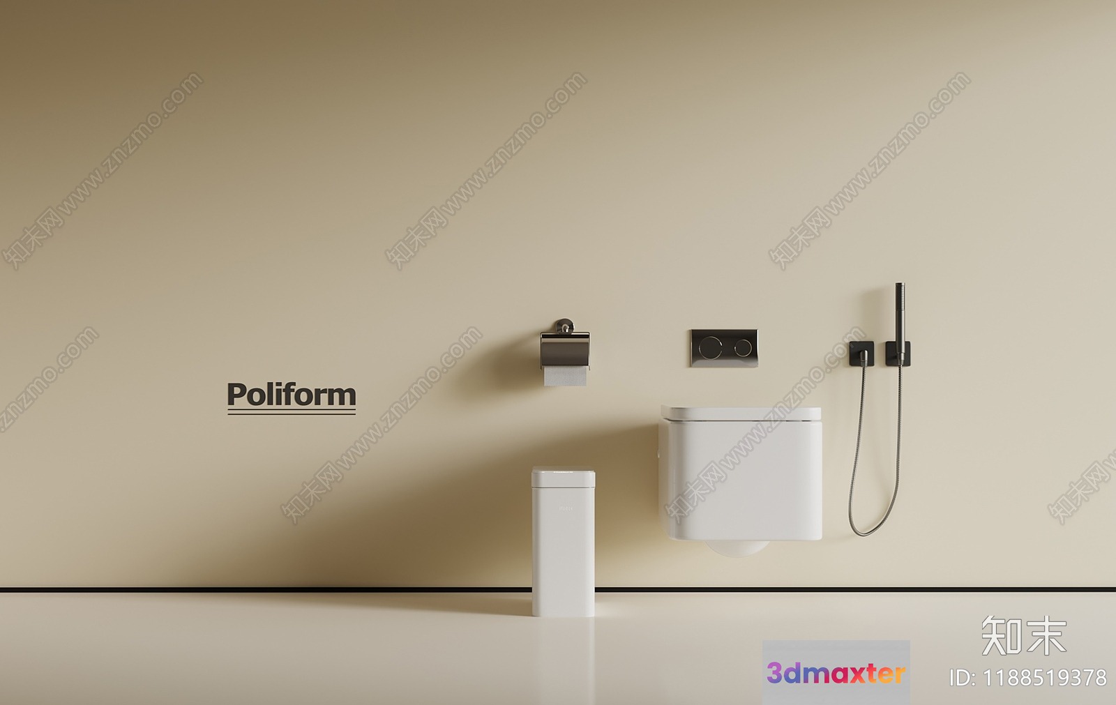 A White Toilet 3D Model - 13613 - VRAY Render