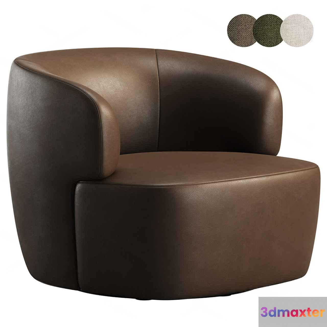 A Brown Leather Chair 3D Model - 4182 - CORONA Render