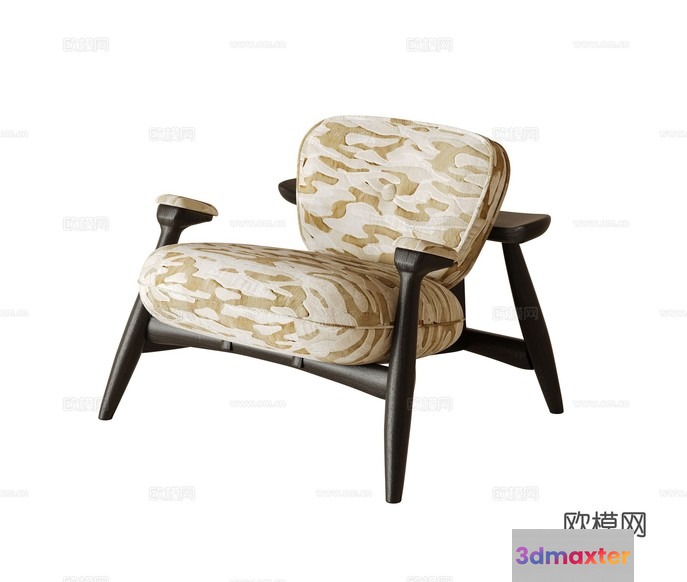 Wooden Chair With Cushions 3D Model - 13478 - CORONA Render