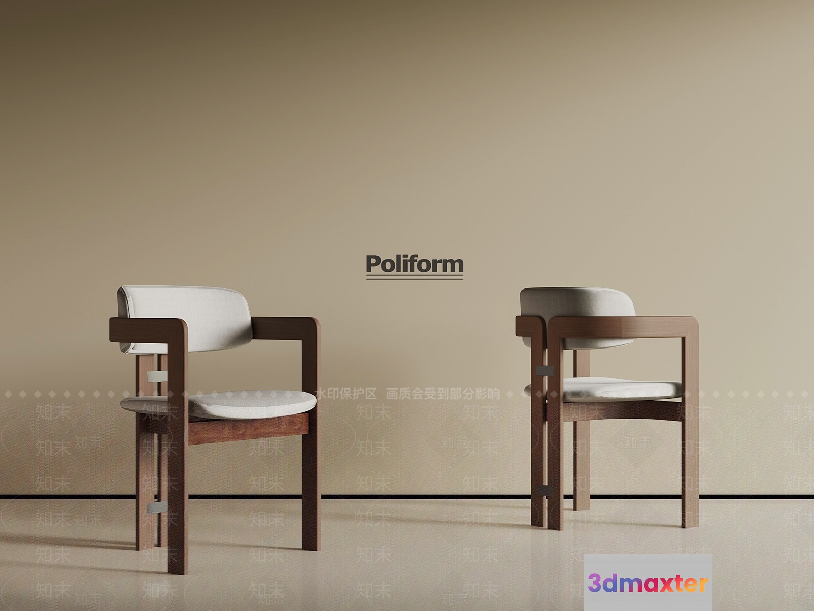 Wooden Chairs 3D Model - 12487 - VRAY Render
