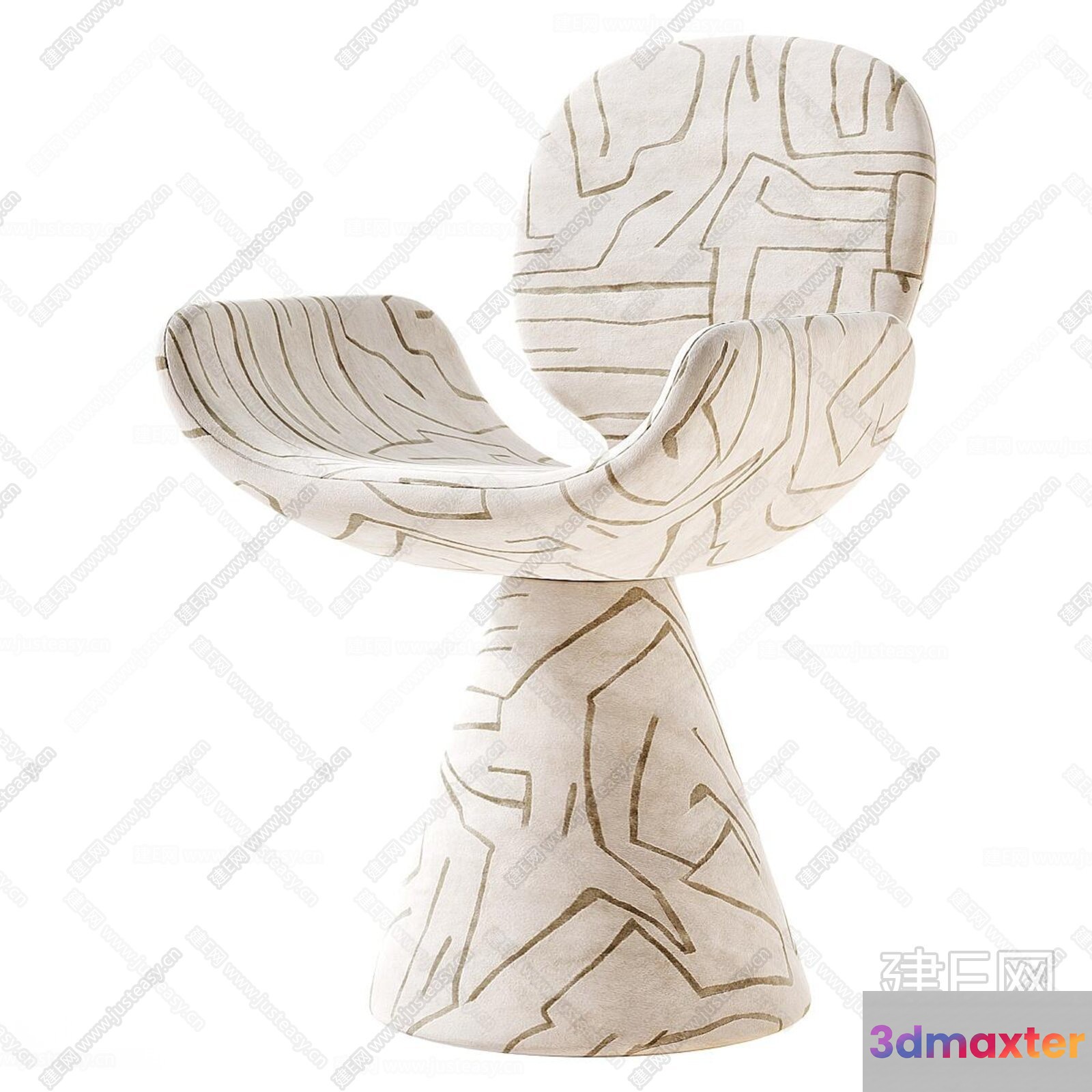 White Abstract Chair 3D Model - 13795 - CORONA Render