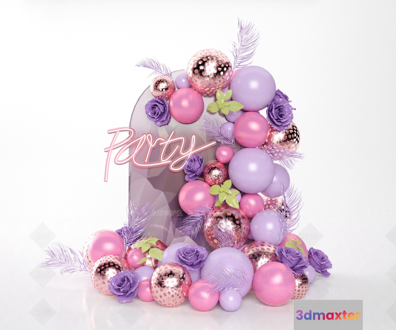 A Balloon Display 3D Model - 14719 - VRAY Render